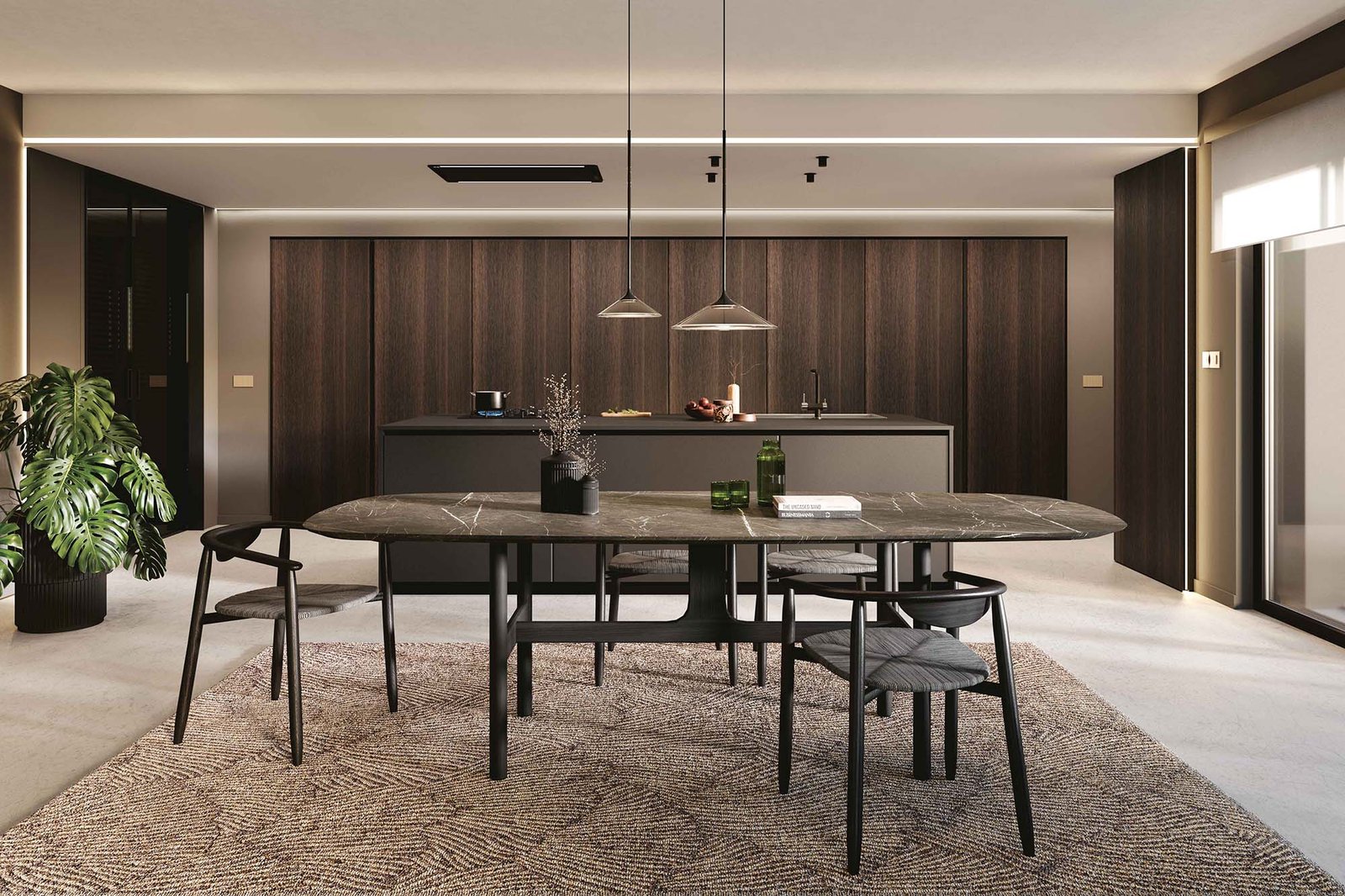 Cucina a isola con colonne - immagine 2