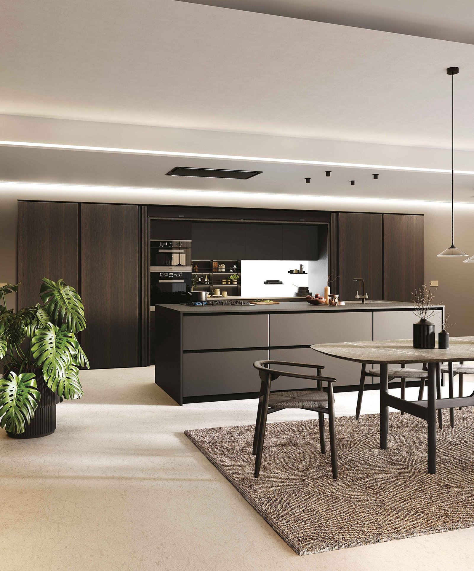 Cucina a isola con colonne - immagine 5