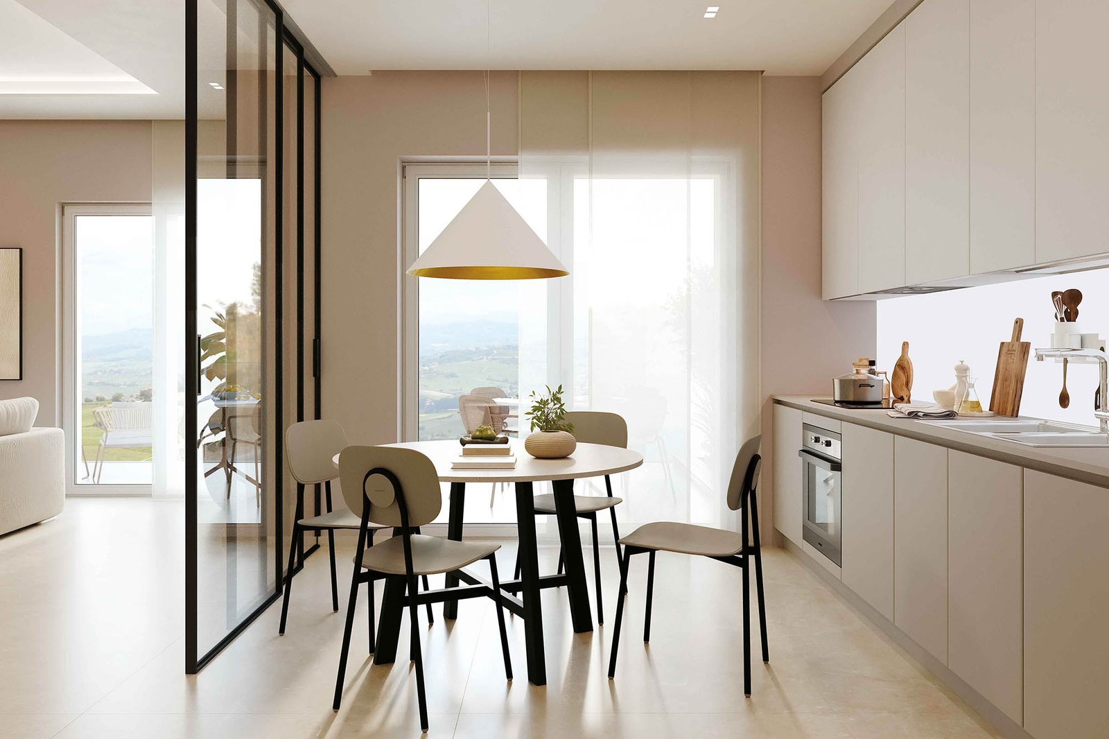 Cucina lineare con pensili maxi