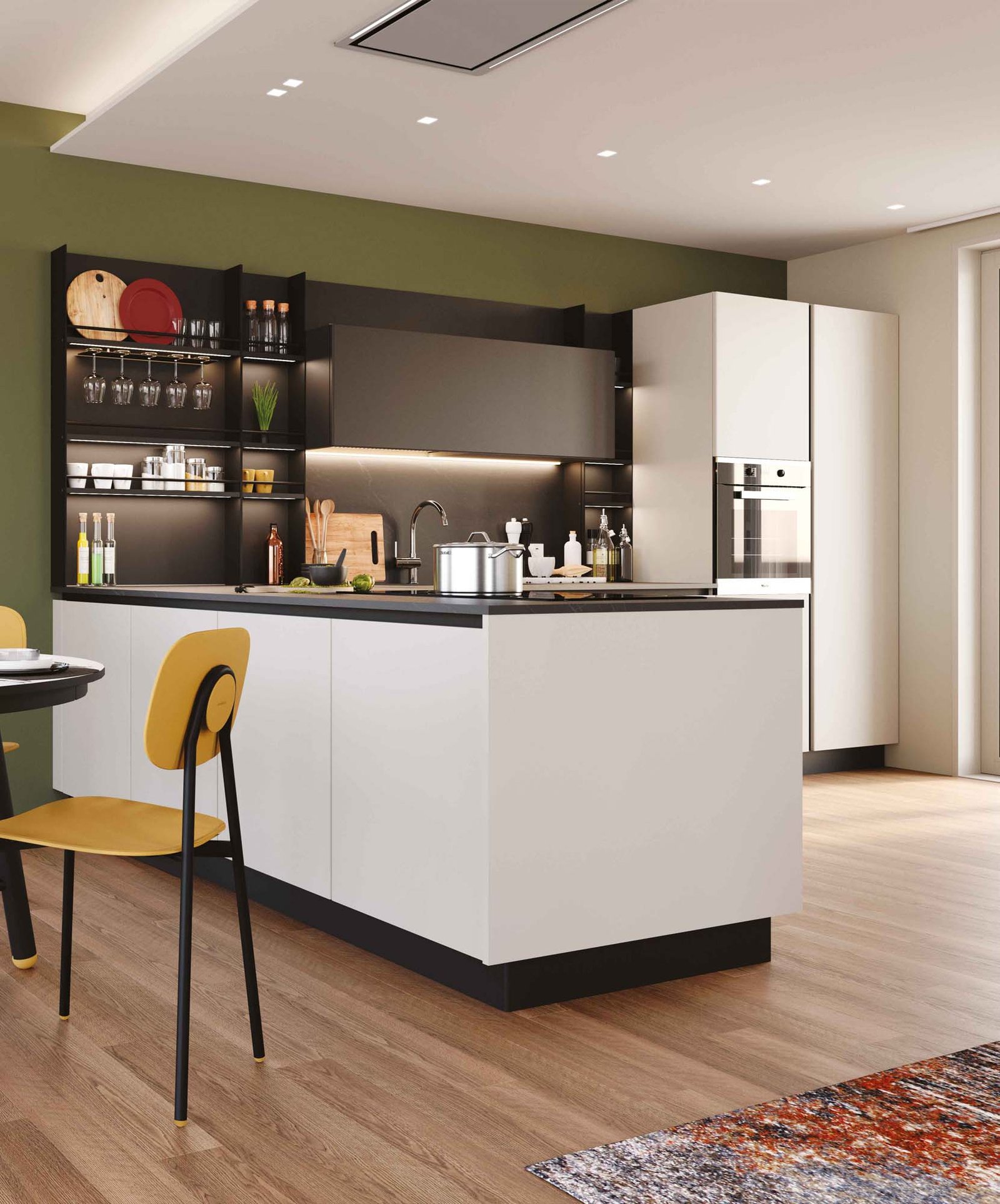 Cucina moderna Modello Grip, con penisola e boiserie - immagine 4