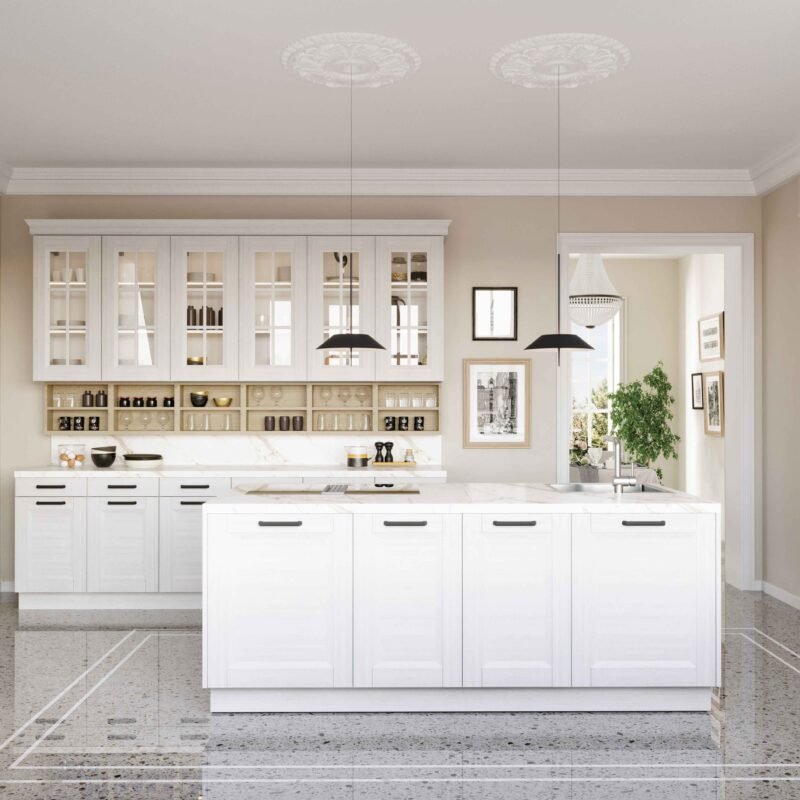 Cucina Ada con isola funzionale in stile Classico-Moderno