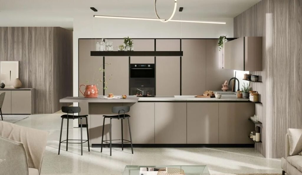 cucina-alu-tab-con-anta-in-vetro-opaco-con-penisola-vista-laterale