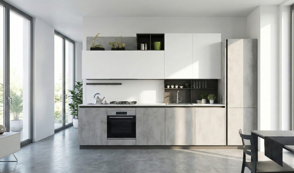 Cucina-Carol-con-gola-laminato-materico-effetto-comento