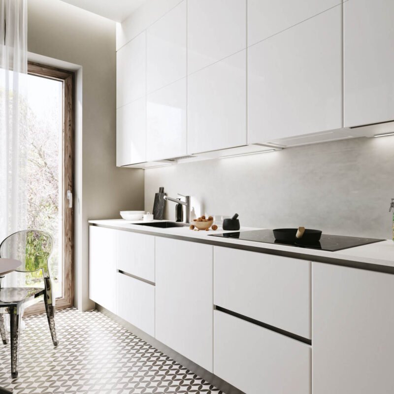 Cucina Tag Lineare Bianco Opaco e Lucido